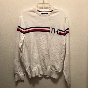 Men Tommy Hilfiger White Red Black Long Sleeve Sweatshirt Size Small